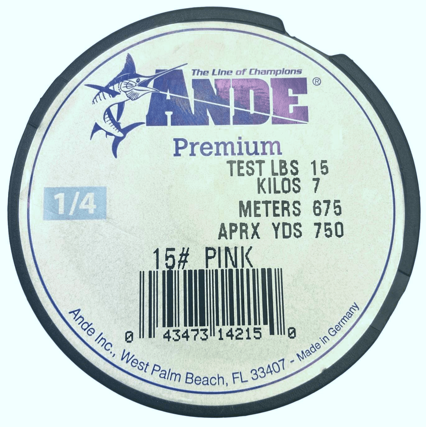 Ande, Ande Premium Monofilament Line - 1/4lb Spool Pink