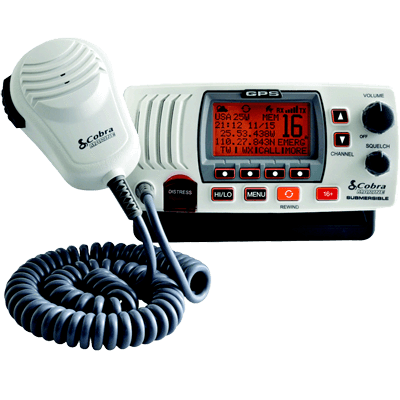 Cobra, Cobra VHF, avec GPS, Hailer, blanc