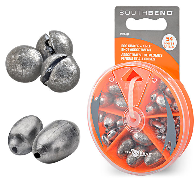 South Bend, South Bend Egg et Split Shot Sinker Assortment 54 Piece